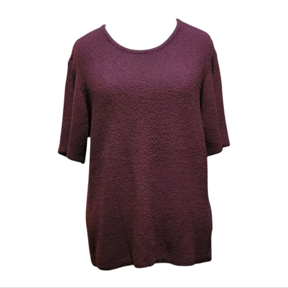 Violets & Roses Purple Short Sleeve Sweater - NWT